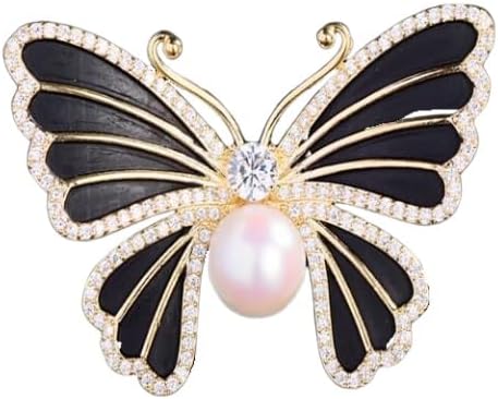 Butterfly Crystal Rhinestone Brooch Pin for Women Colorful Glitter Pearl Bead Lapel Pins Hats Clothes Dress Accessories Jewelry