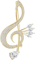 Musical Note Brooch for Women Ballerina Brooch for Dance Lovers Fashion Rhinestone Lapel Pin Jewelry Gift for Mom Wife