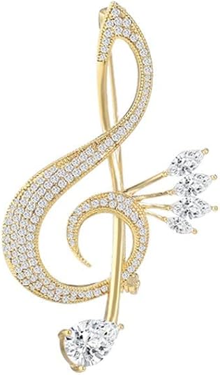 Musical Note Brooch for Women Ballerina Brooch for Dance Lovers Fashion Rhinestone Lapel Pin Jewelry Gift for Mom Wife