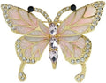 Butterfly Crystal Rhinestone Brooch Pin for Women Colorful Glitter Pearl Bead Lapel Pins Hats Clothes Dress Accessories Jewelry