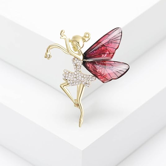 Musical Note Brooch for Women Ballerina Brooch for Dance Lovers Fashion Rhinestone Lapel Pin Jewelry Gift for Mom Wife