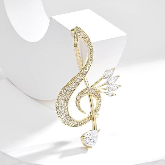 Musical Note Brooch for Women Ballerina Brooch for Dance Lovers Fashion Rhinestone Lapel Pin Jewelry Gift for Mom Wife