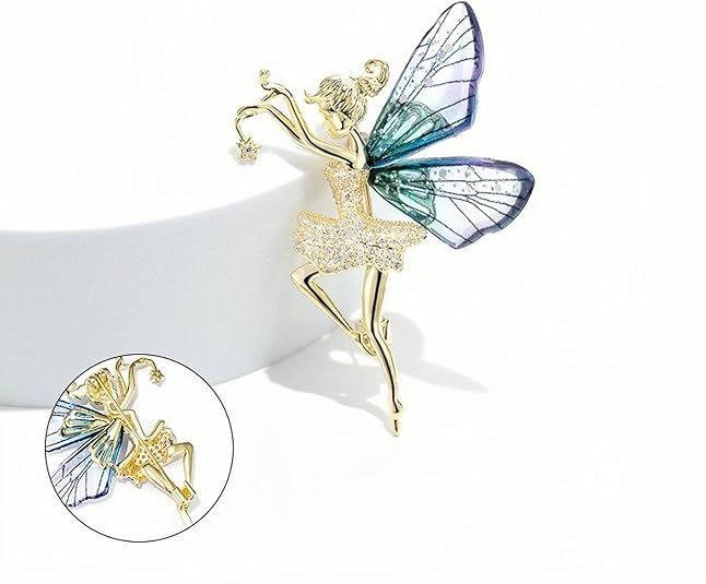 Musical Note Brooch for Women Ballerina Brooch for Dance Lovers Fashion Rhinestone Lapel Pin Jewelry Gift for Mom Wife
