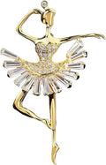 Musical Note Brooch for Women Ballerina Brooch for Dance Lovers Fashion Rhinestone Lapel Pin Jewelry Gift for Mom Wife