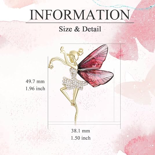 Musical Note Brooch for Women Ballerina Brooch for Dance Lovers Fashion Rhinestone Lapel Pin Jewelry Gift for Mom Wife